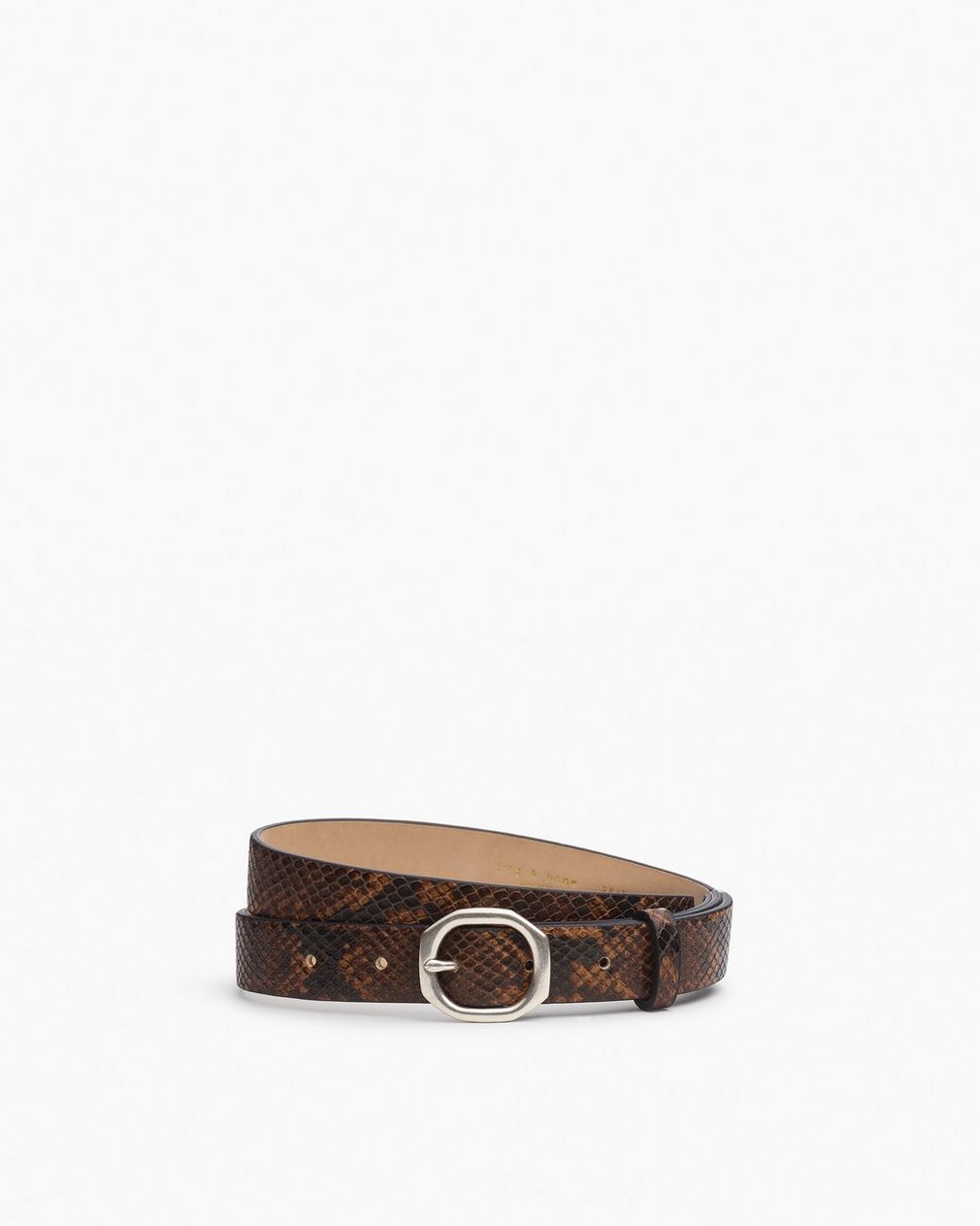 Small Audrey Suede Belt Mocha Snake