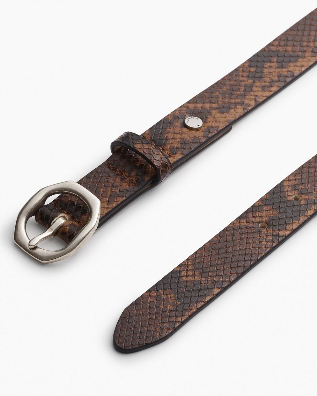 Small Audrey Suede Belt Mocha Snake - Image 3