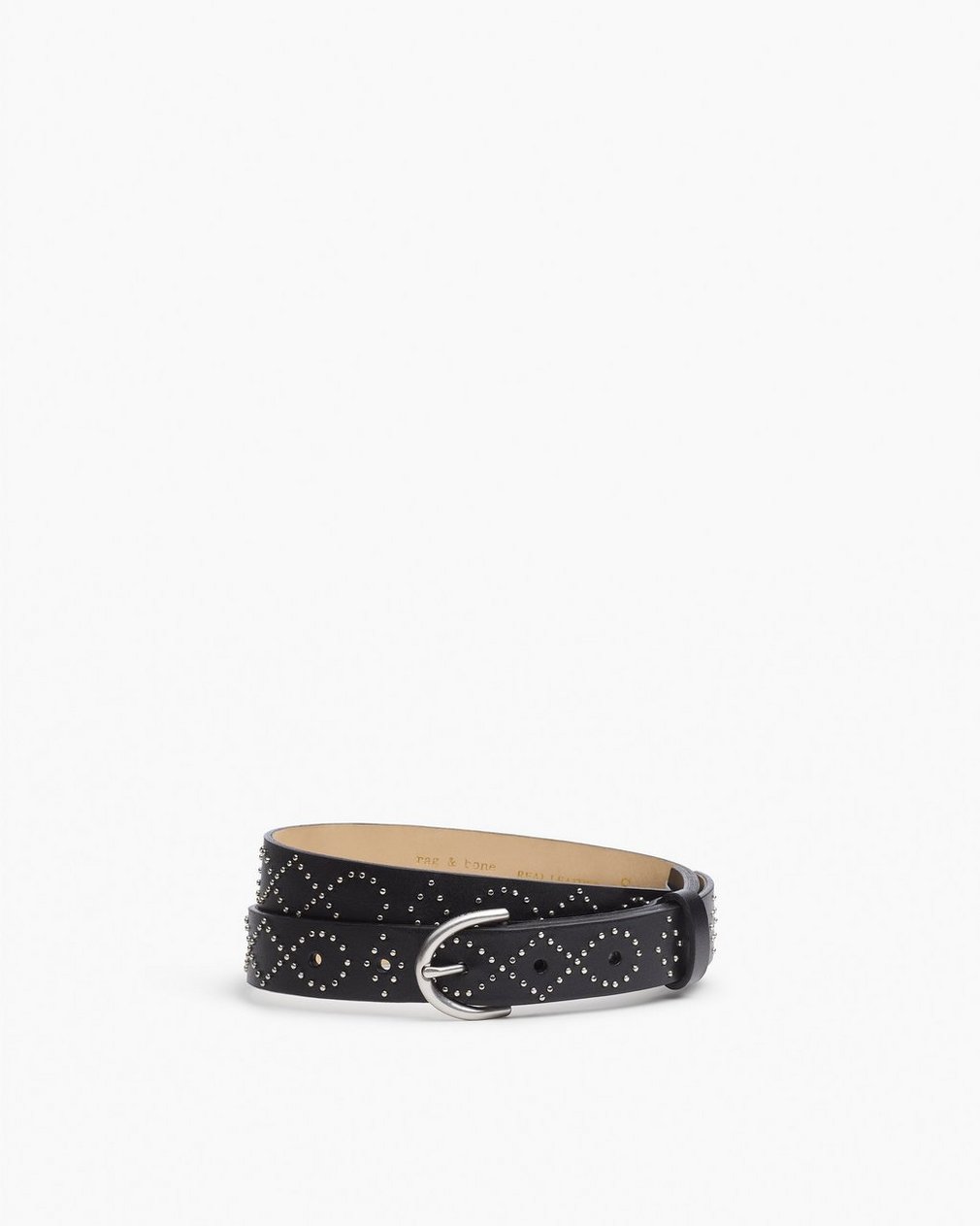 Maisie Studded Leather Belt Black