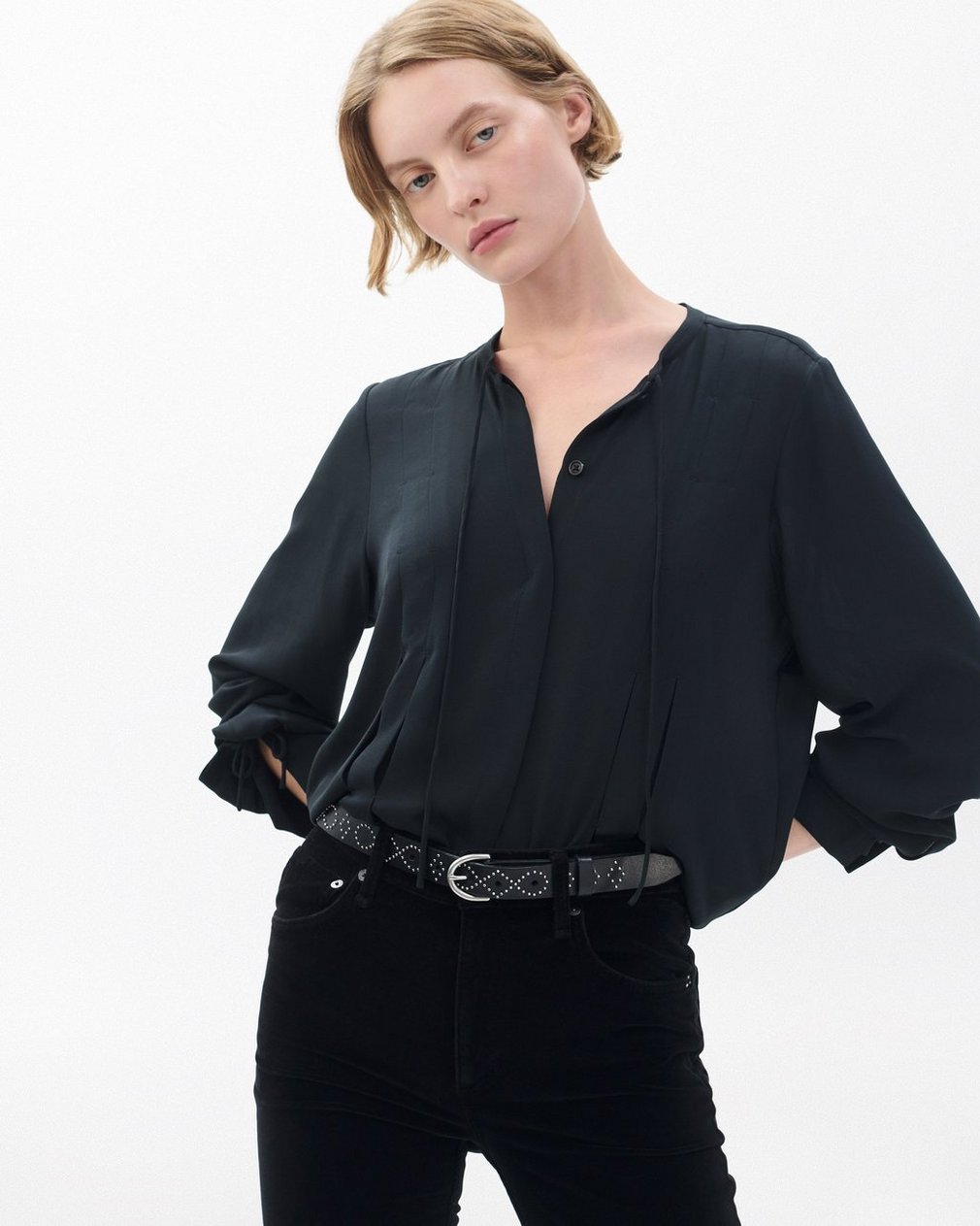 Maisie Studded Leather Belt Black - Image 2