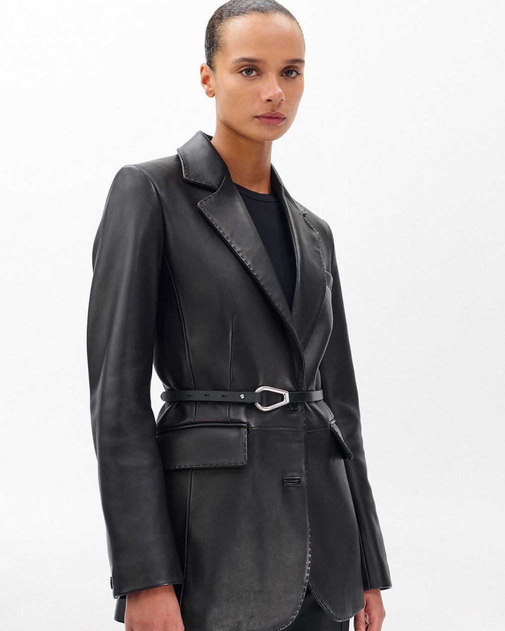Elise Leather Waist Belt Black - Image 3