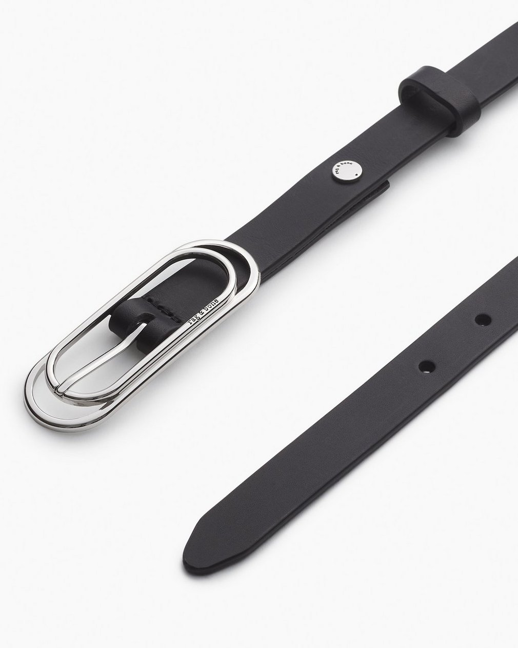 Duo Rounded Rebound Leather Belt Black - Image 3