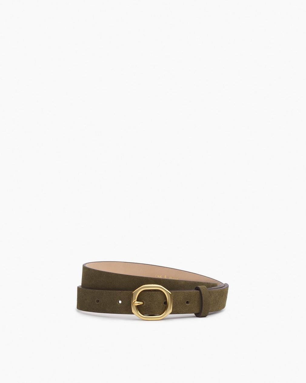 Small Audrey Suede Belt Olive Suede