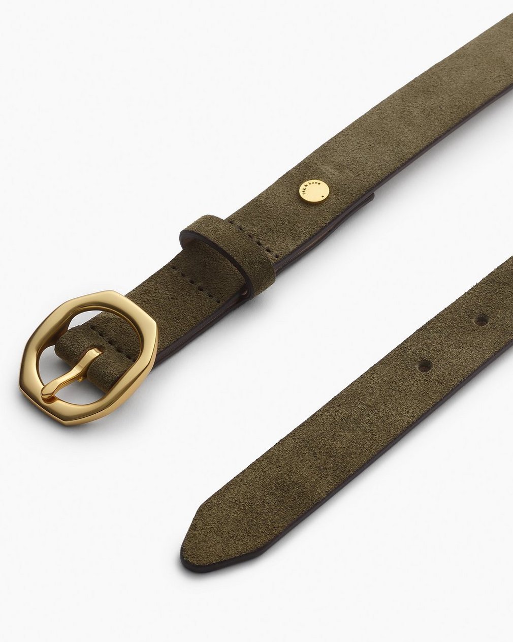 Small Audrey Suede Belt Olive Suede - Image 2
