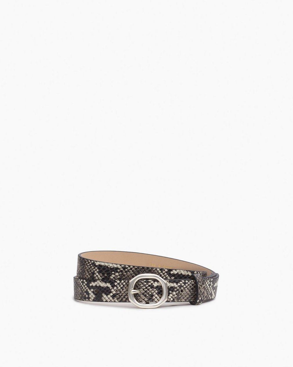 Small Audrey Leather Belt White Snake