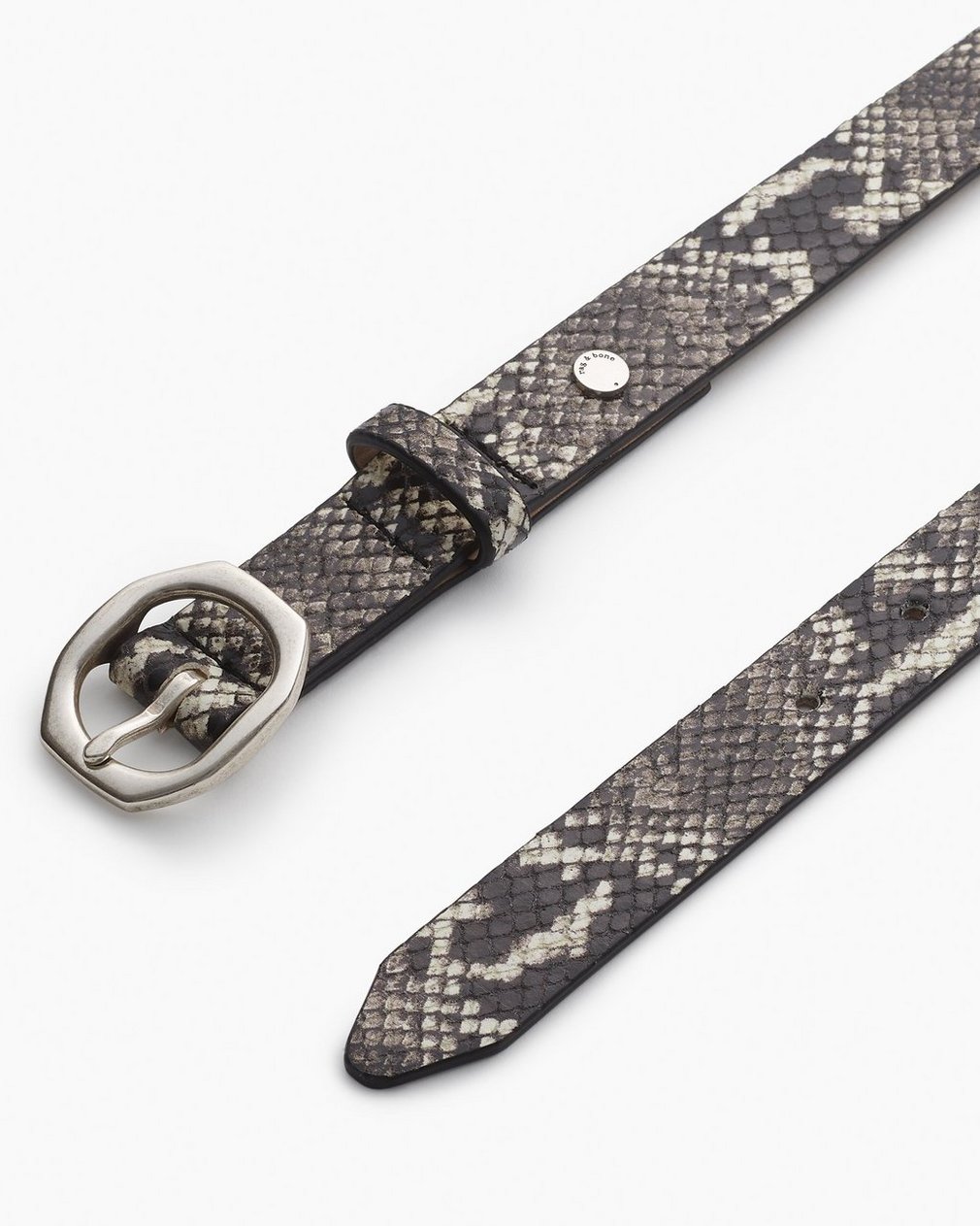 Small Audrey Leather Belt White Snake - Image 3