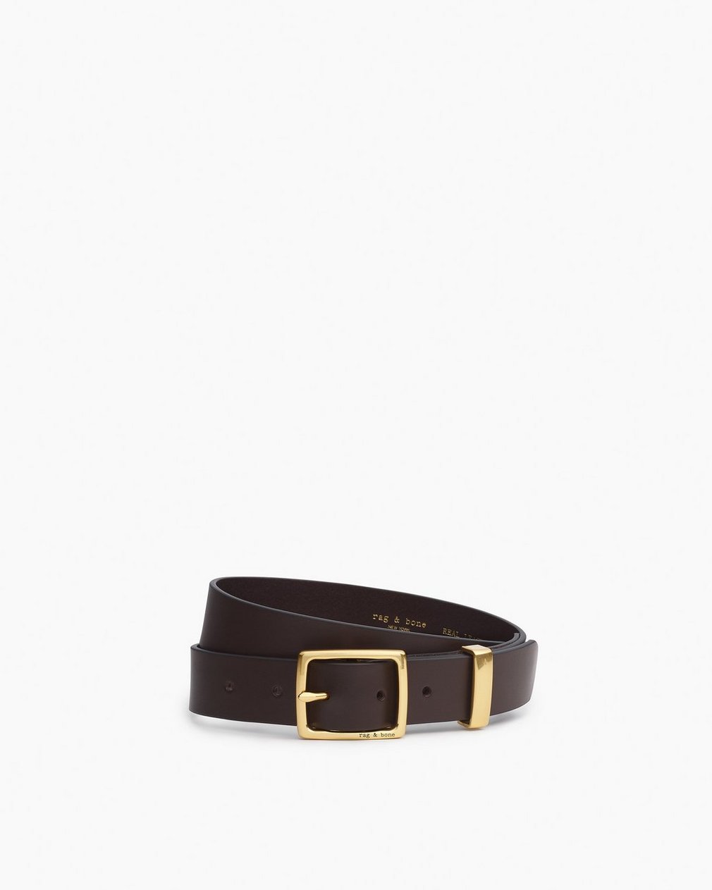 X Boyfriend Leather Belt Dark Espresso