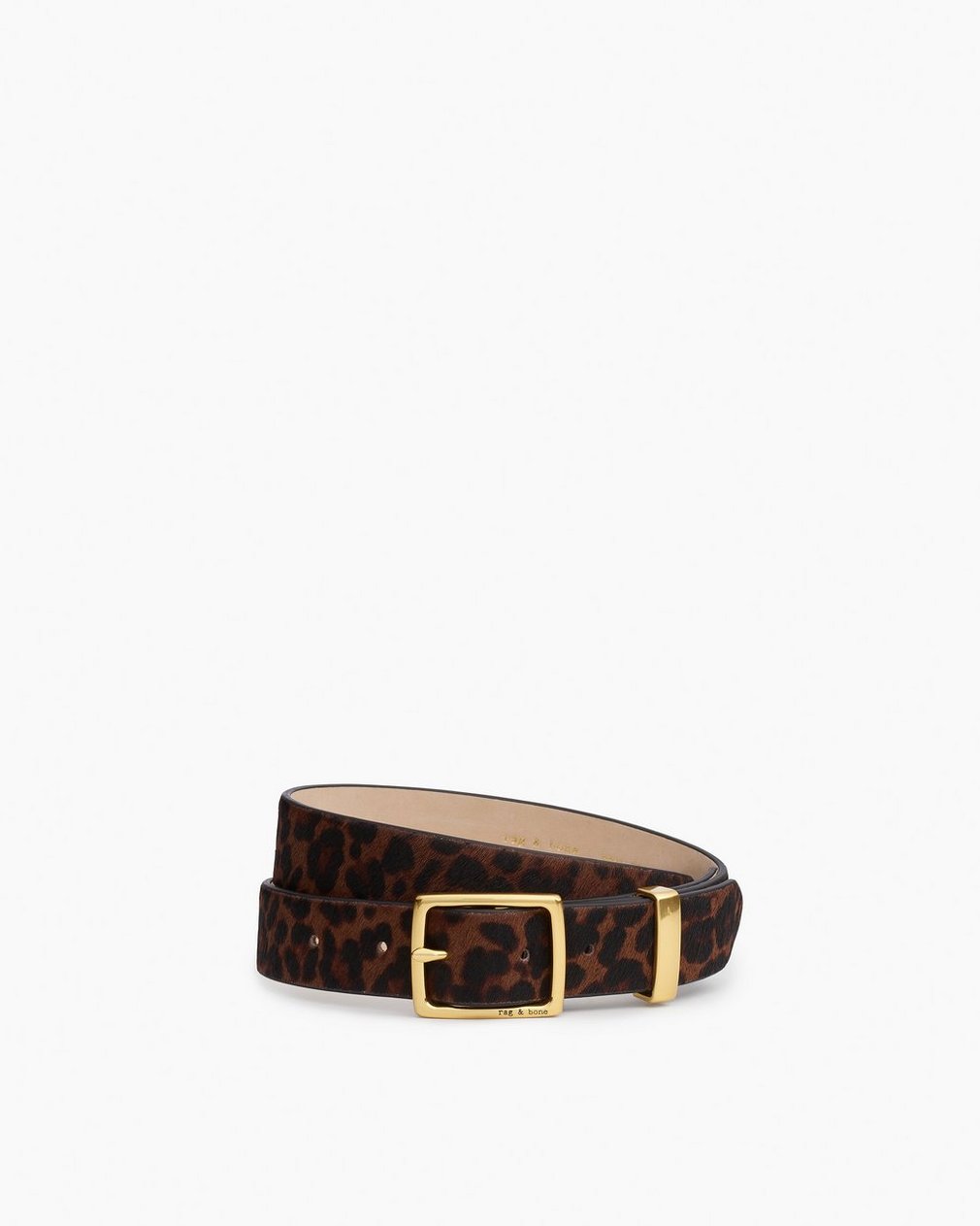 X Boyfriend Leopard Belt Leopard Hair Calf