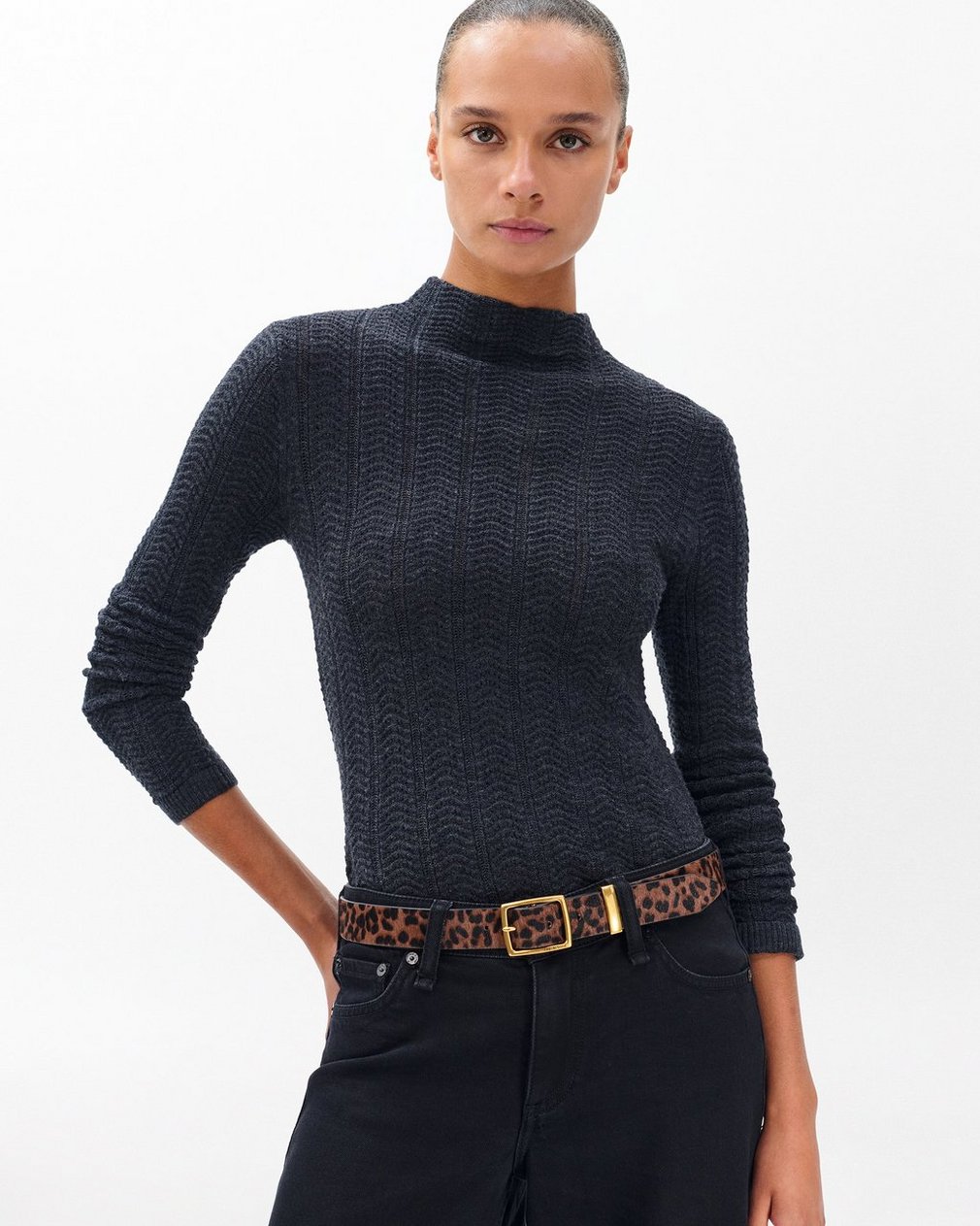 X Boyfriend Leopard Belt Leopard Hair Calf - Image 2