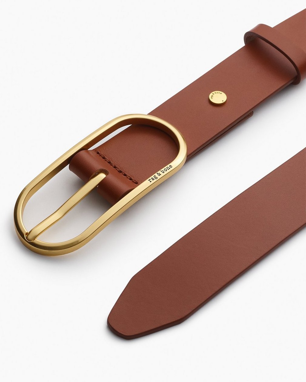 Rounded Rebound Leather Belt Whiskey - Image 3