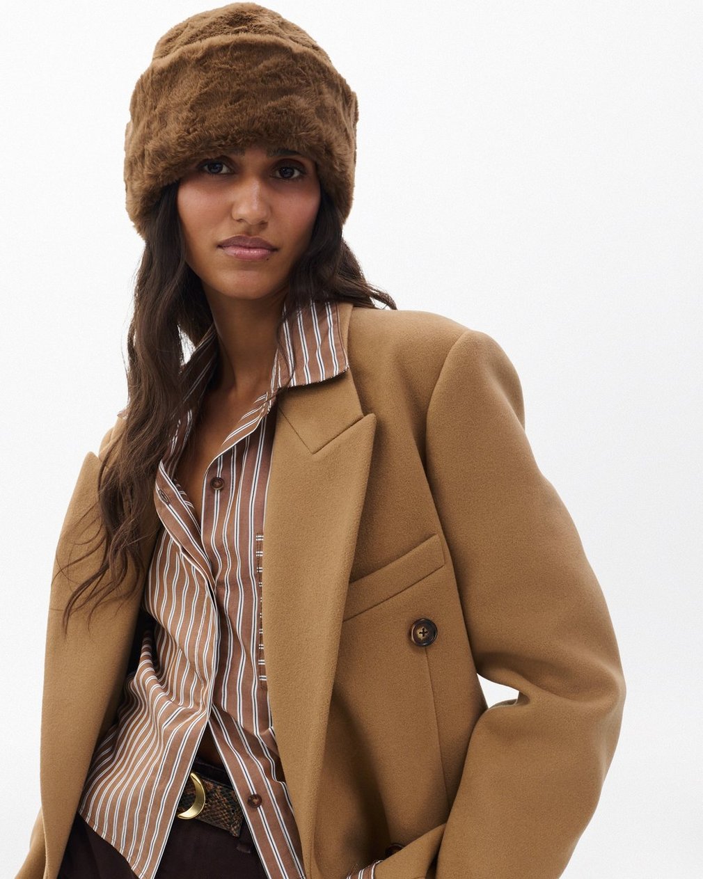 Kennedy Faux Fur Hat Espresso - Image 2