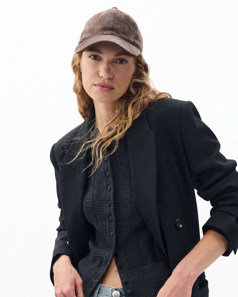 Harlow Suede Baseball Cap Dark Espresso Suede - Image 2