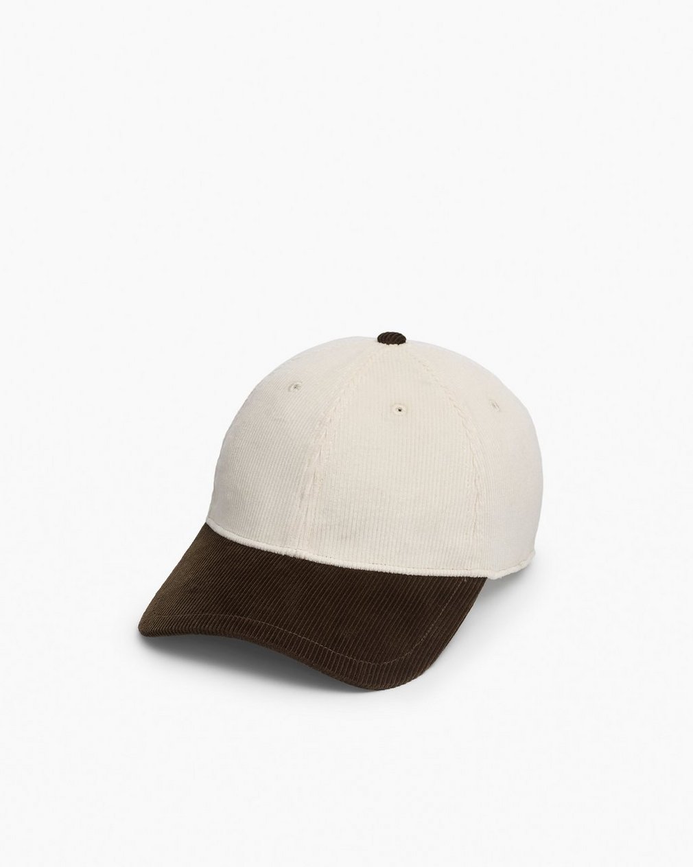 Harlow Corduroy Baseball Cap Ecru Olive Corduroy