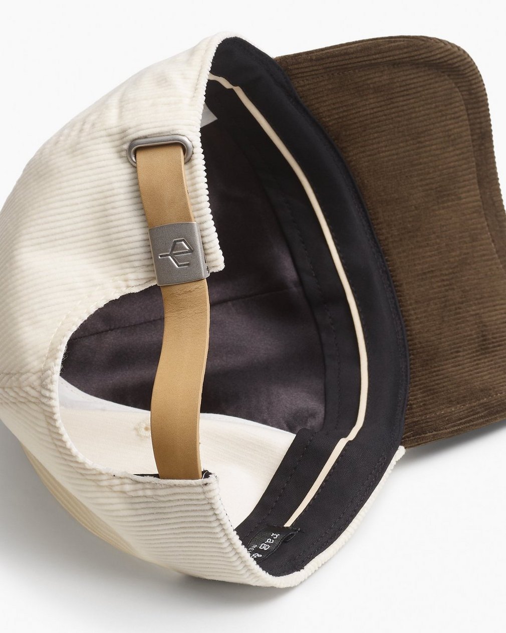 Harlow Corduroy Baseball Cap Ecru Olive Corduroy - Image 3