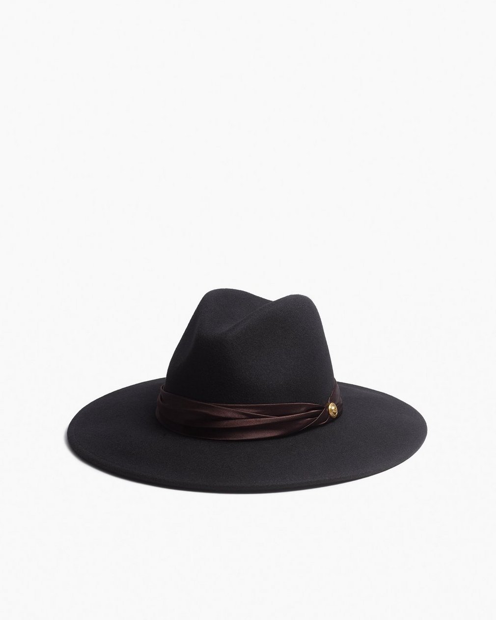 Clara Felted Wool Fedora Black