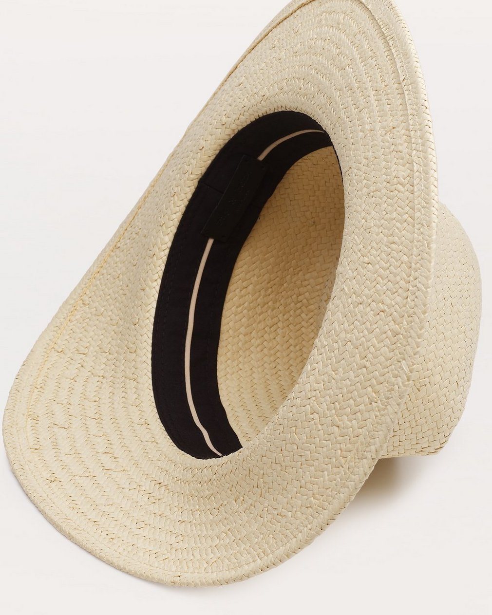 Cabochon-Studded Packable Straw Fedora Natural - Image 3
