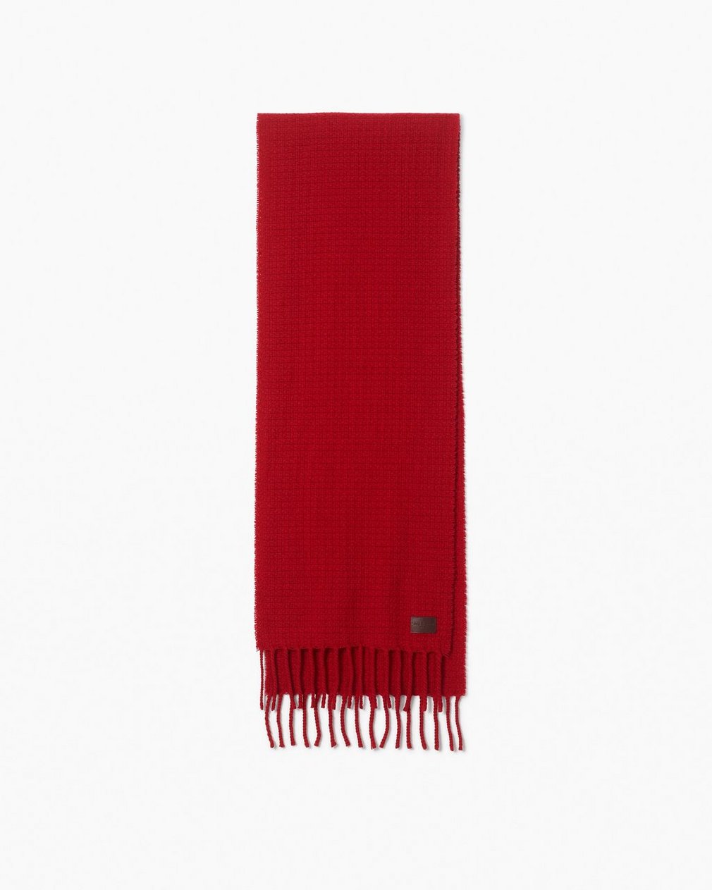Mila Textured Italian Cashmere Scarf Fiery Red - Image 2