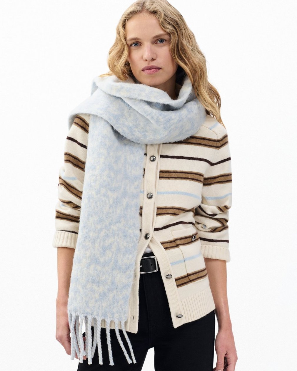Nora Twisty Scarf Sky Blue Multi