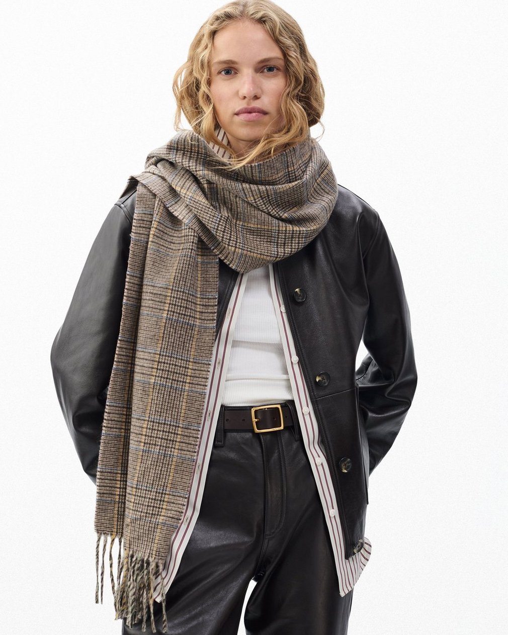 Mila Cashmere Scarf Camel Heritage Plaid