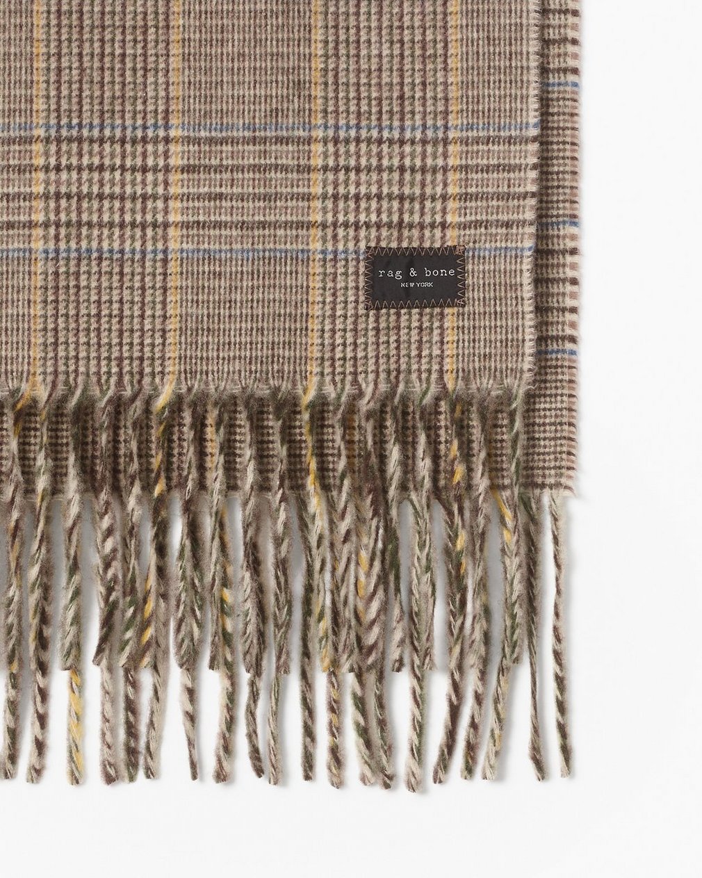 Mila Cashmere Scarf Camel Heritage Plaid - Image 3