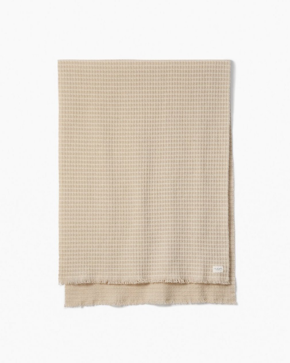 Joni Waffle-Knit Wool Scarf Oatmeal