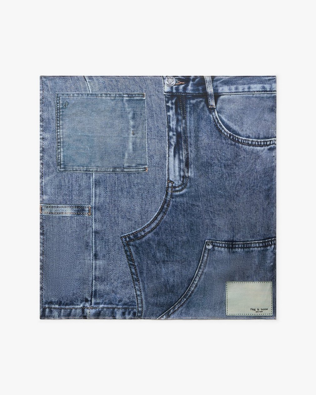 Miramar Silk Scarf Light Wash Denim