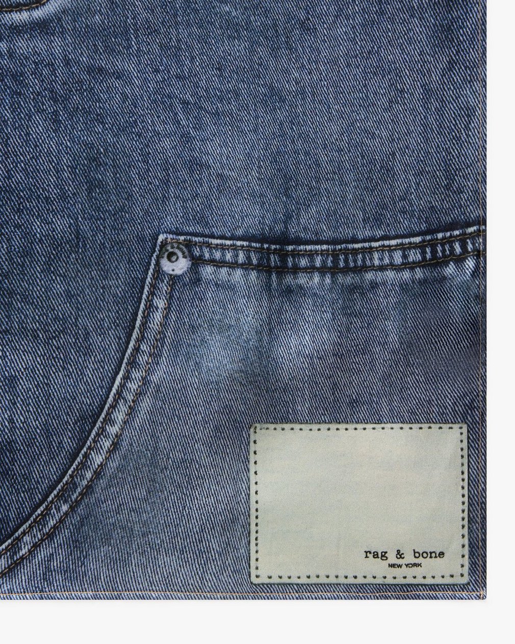Miramar Silk Scarf Light Wash Denim - Image 3