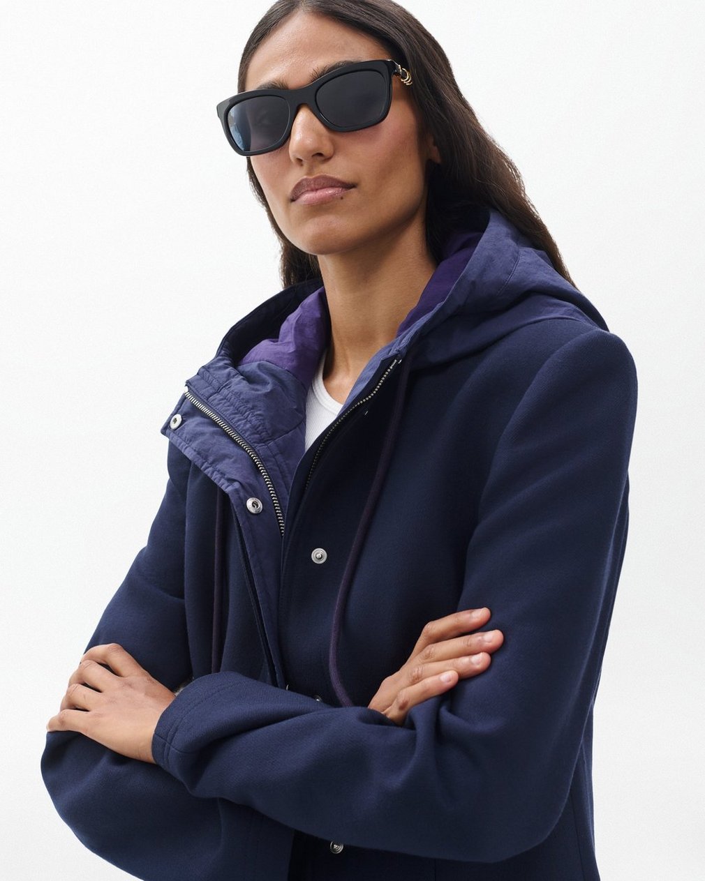 Renee Square Sunglasses Black Blue - Image 2