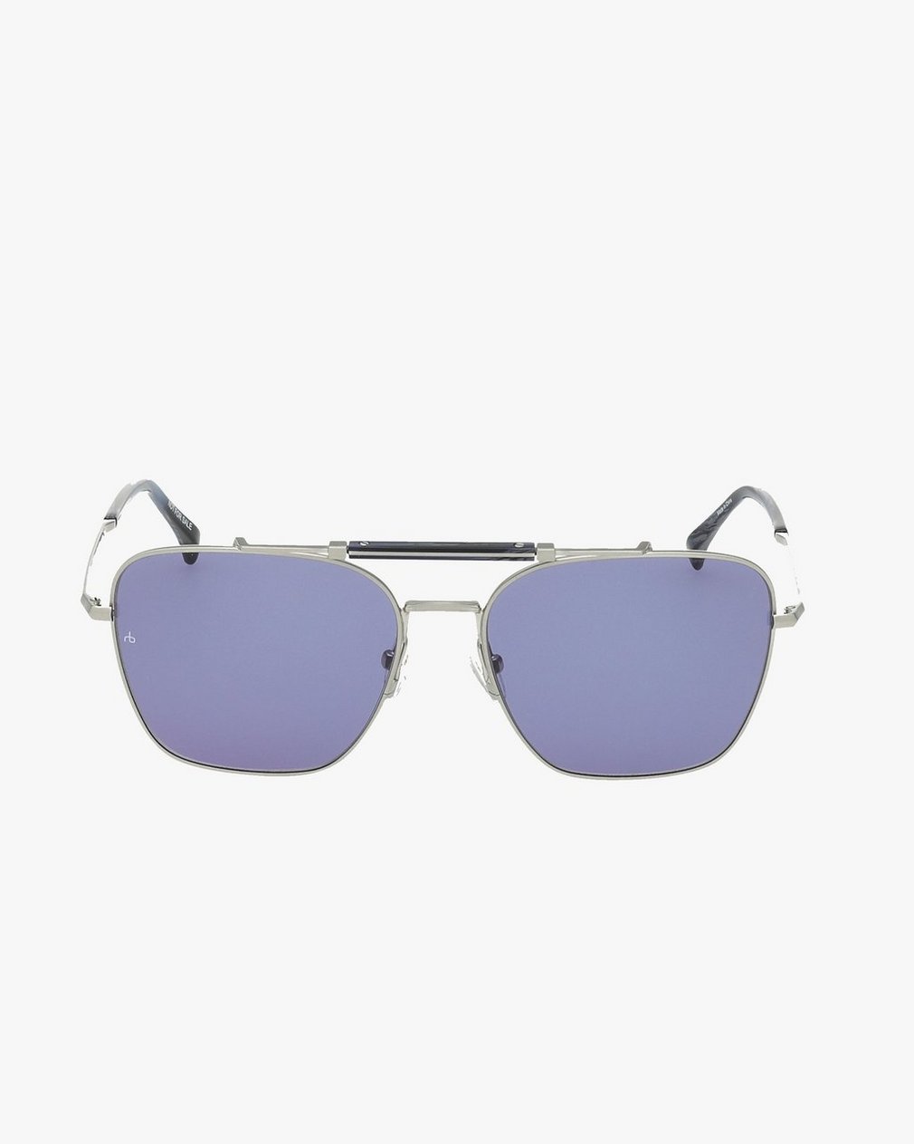 Ryan Square Aviator Sunglasses Silver Blue