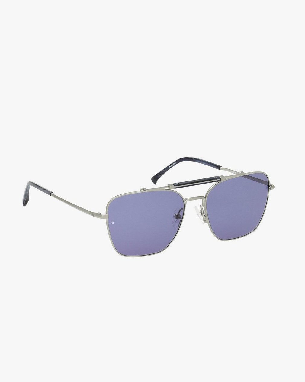 Ryan Square Aviator Sunglasses Silver Blue - Image 2