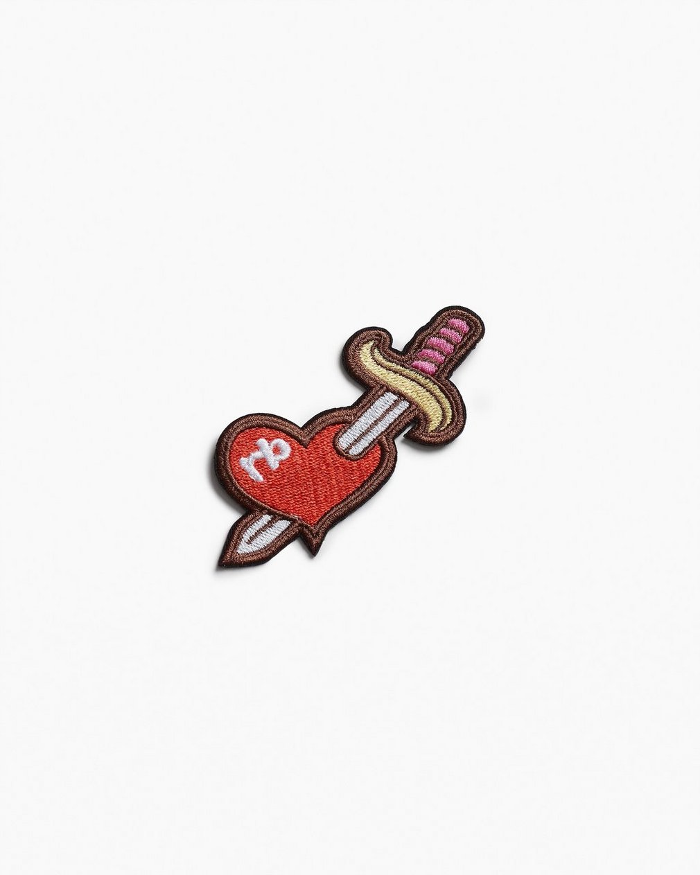 rb Embroidered Patch Rb Heart W/ Dagger