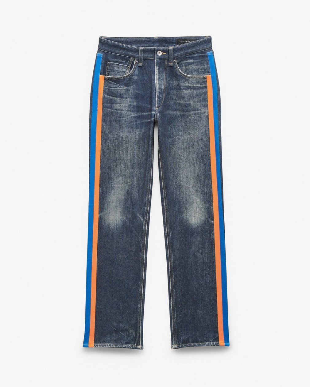 Miramar Fit 4 Sport Stripe Track Pants Empire with Orange and Blue Stripe - Image 2