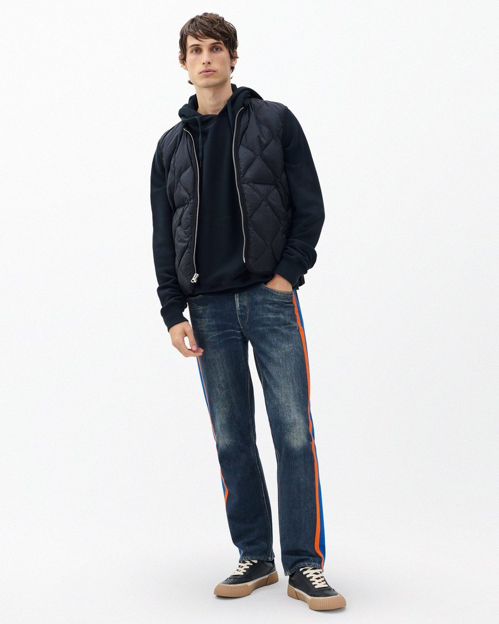 Miramar Fit 4 Sport Stripe Track Pants Empire with Orange and Blue Stripe - Image 3
