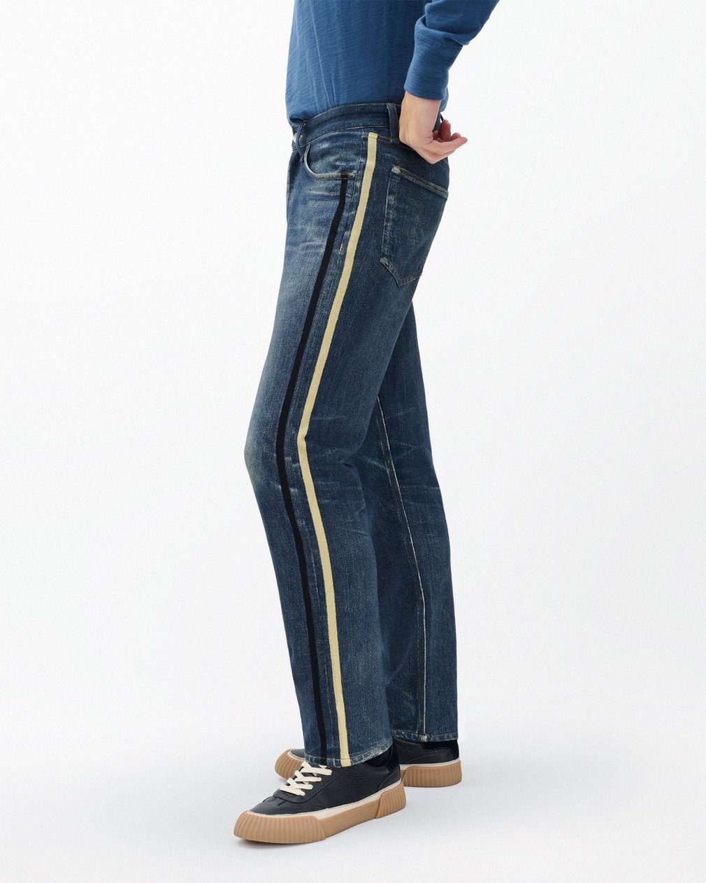 Miramar Fit 4 Sport Stripe Track Pants Empire with Gold and Black Stripe - Image 5