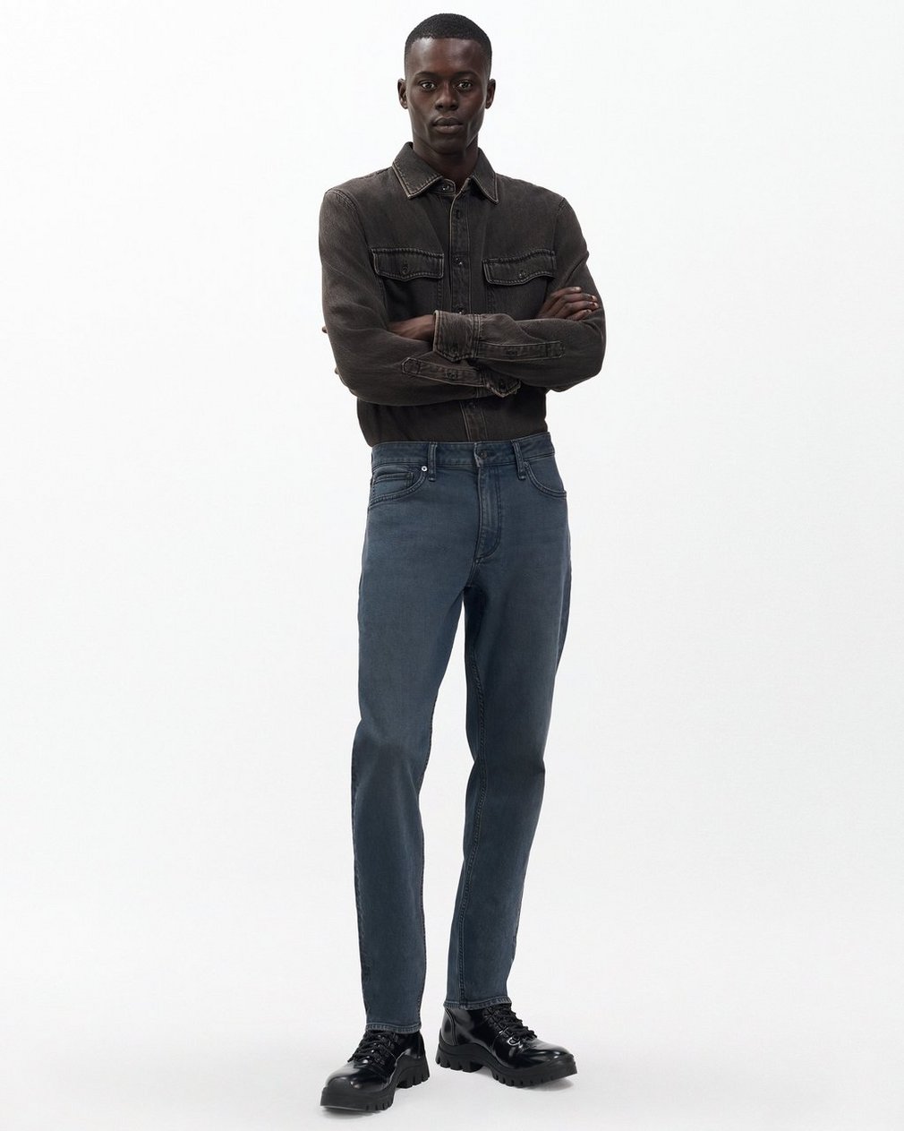 Fit 3 Athletic Jeans Graphite Blue