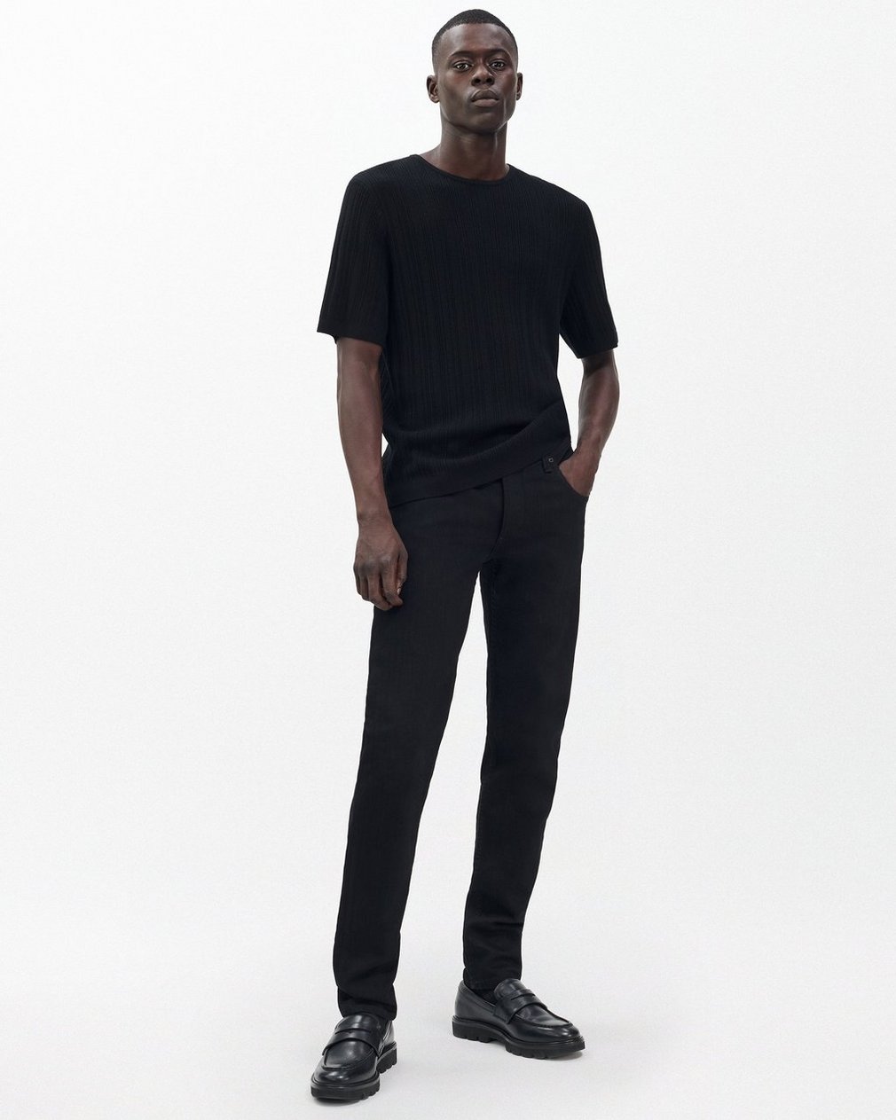 Fit 1 Black: Skinny Fit Black Aero Stretch Jean - Image 3