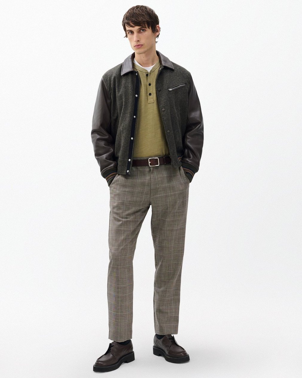 Evan Italian Plaid Wool Trousers Grey Check - Image 3