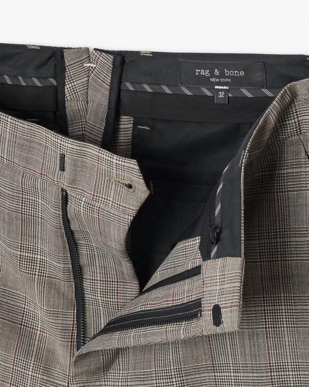 Evan Italian Plaid Wool Trousers Grey Check - Image 7
