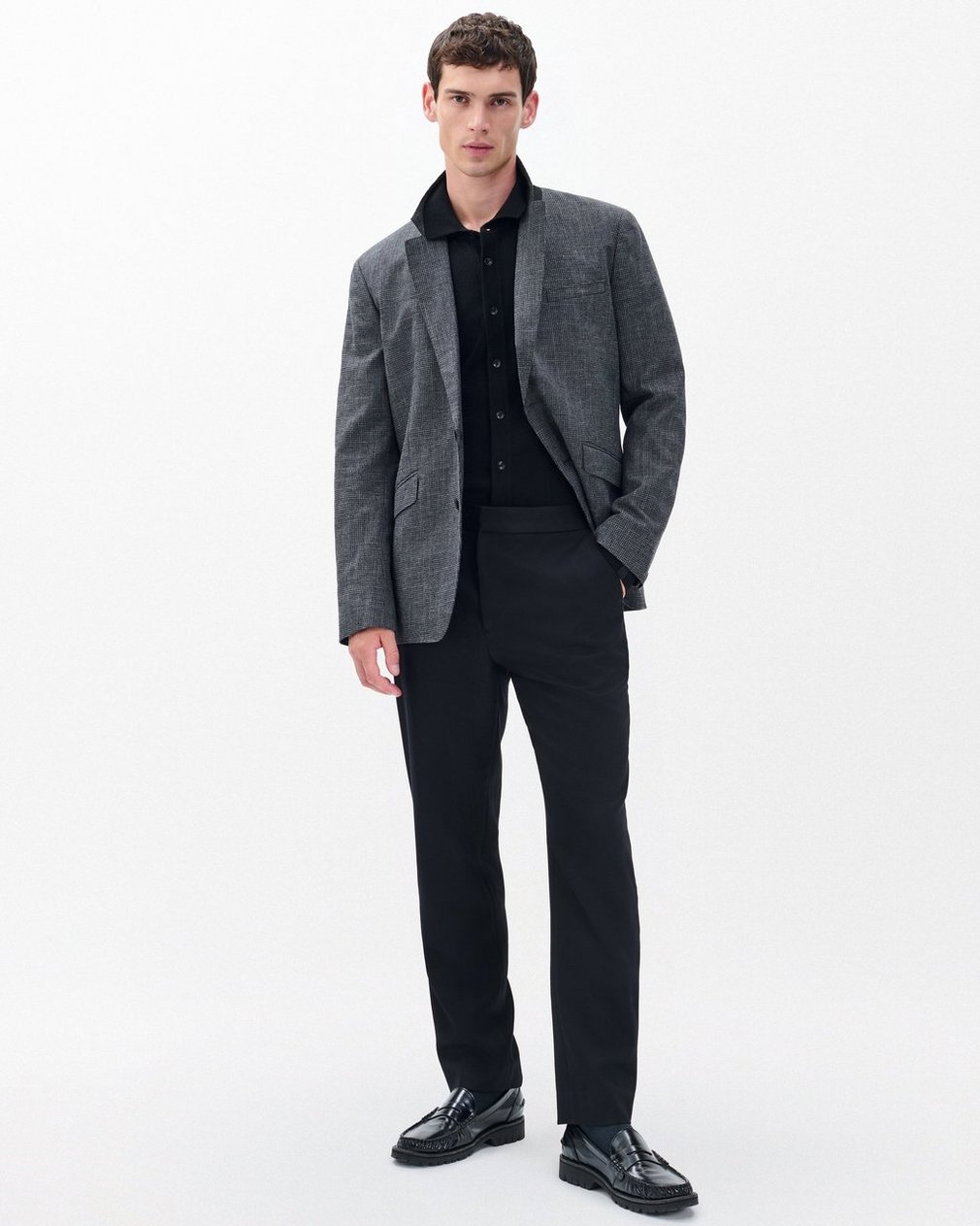 Evan British Wool Tuxedo Trousers Black - Image 4