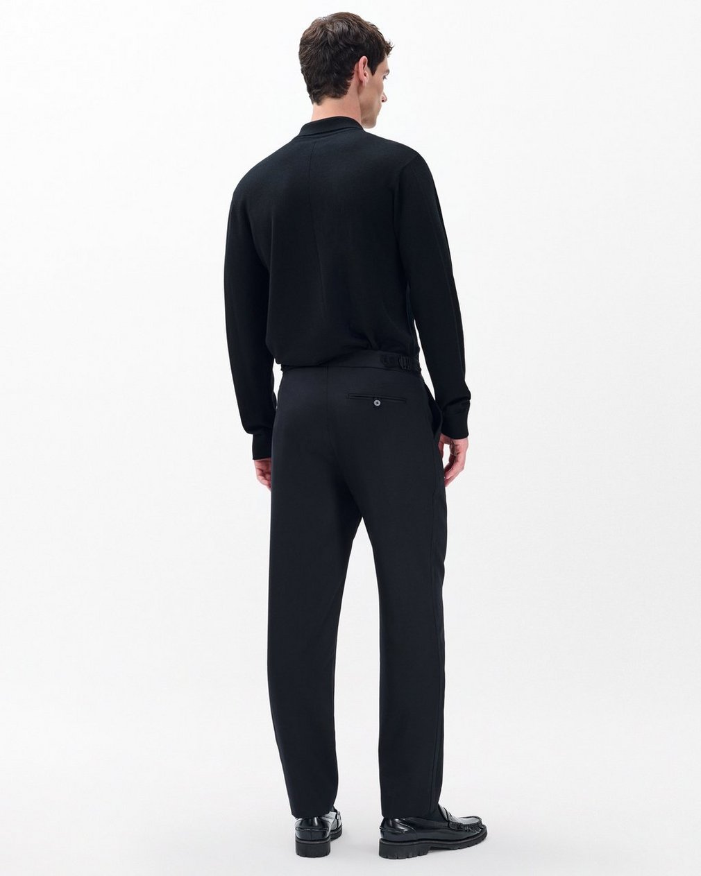 Evan British Wool Tuxedo Trousers Black - Image 6
