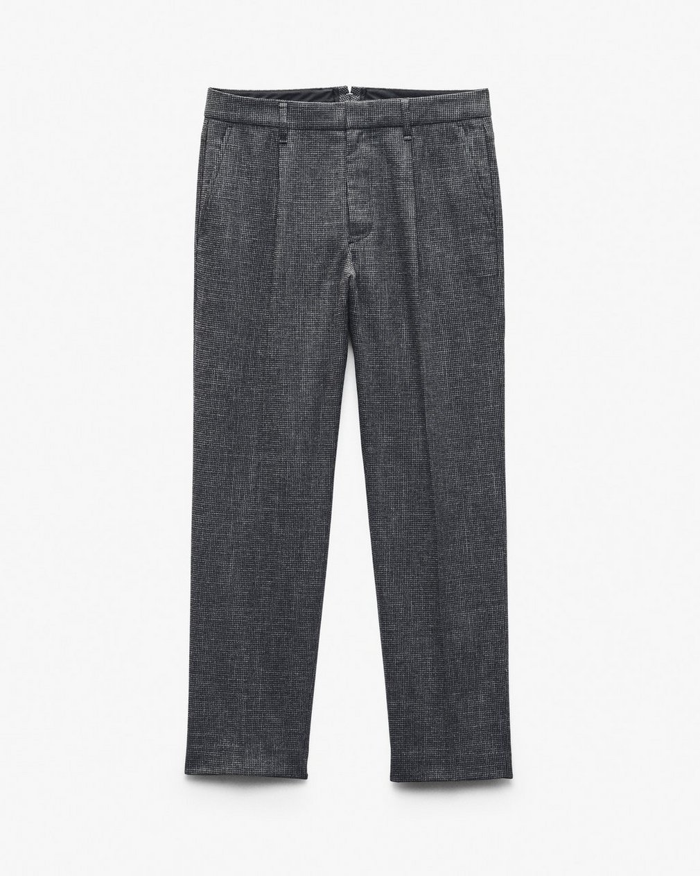 Evan Pleated Italian Houndstooth Trousers Black/Grey - Image 2