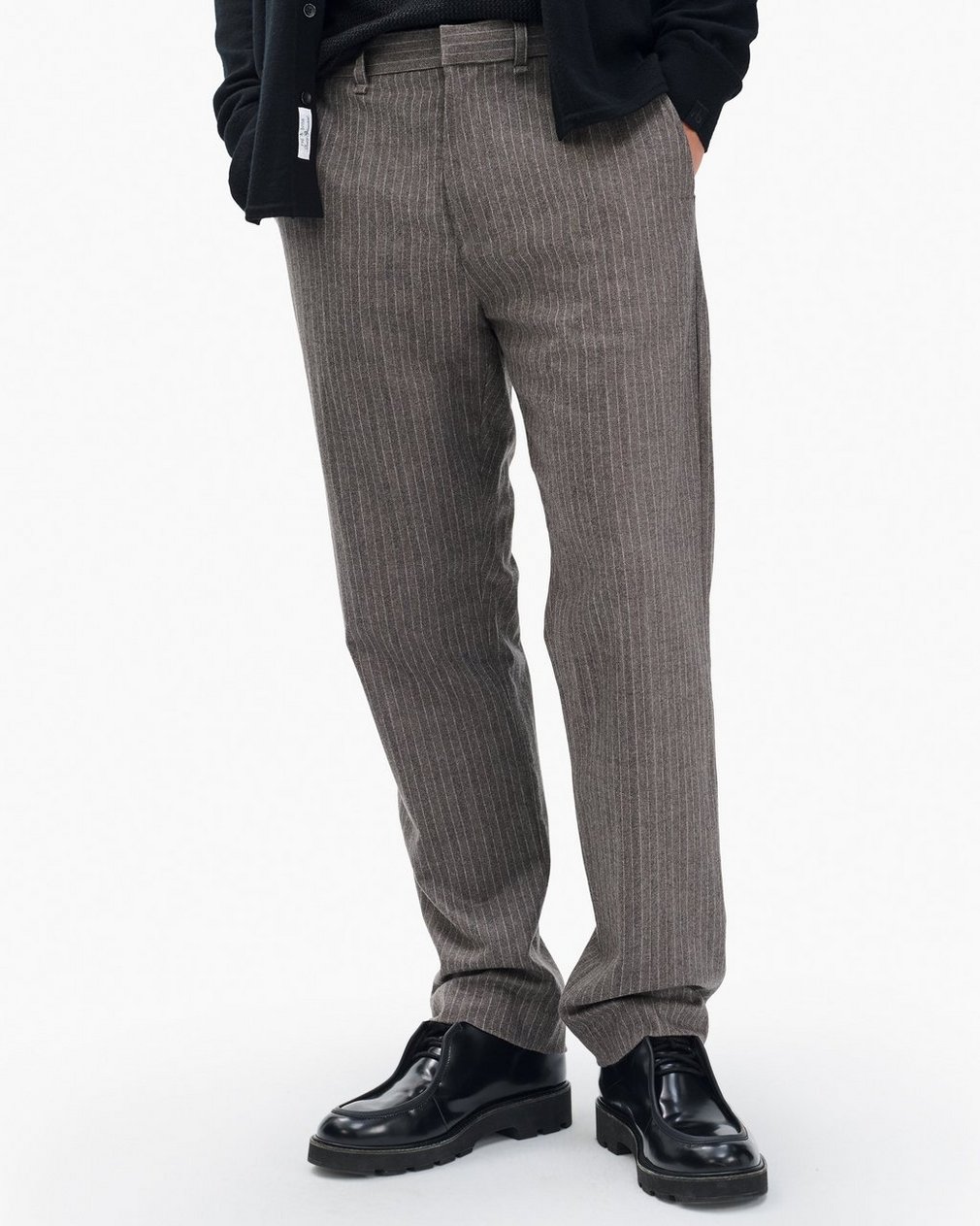 Evan Italian Flannel Trousers Mink Stripe - Image 3