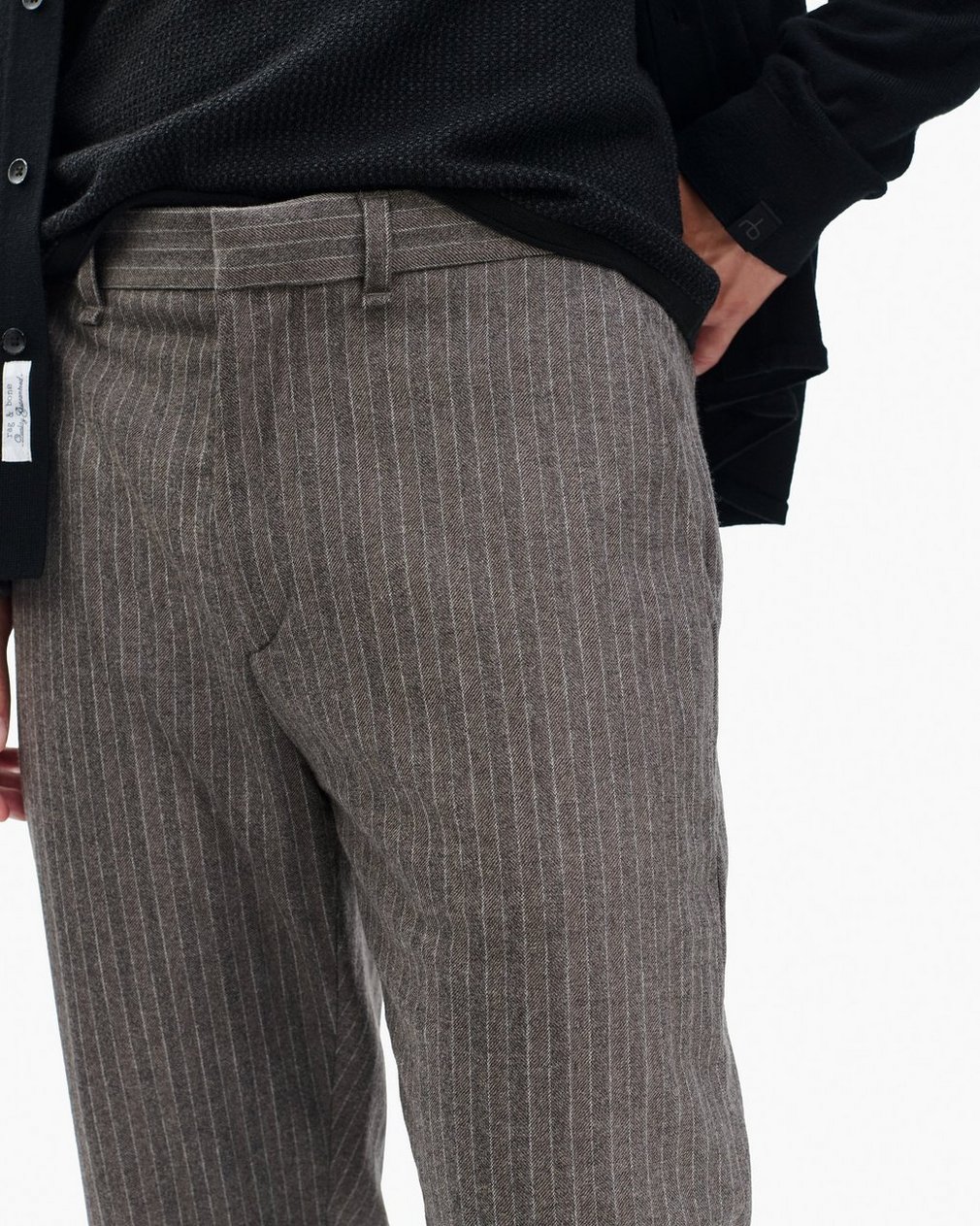 Evan Italian Flannel Trousers Mink Stripe - Image 4