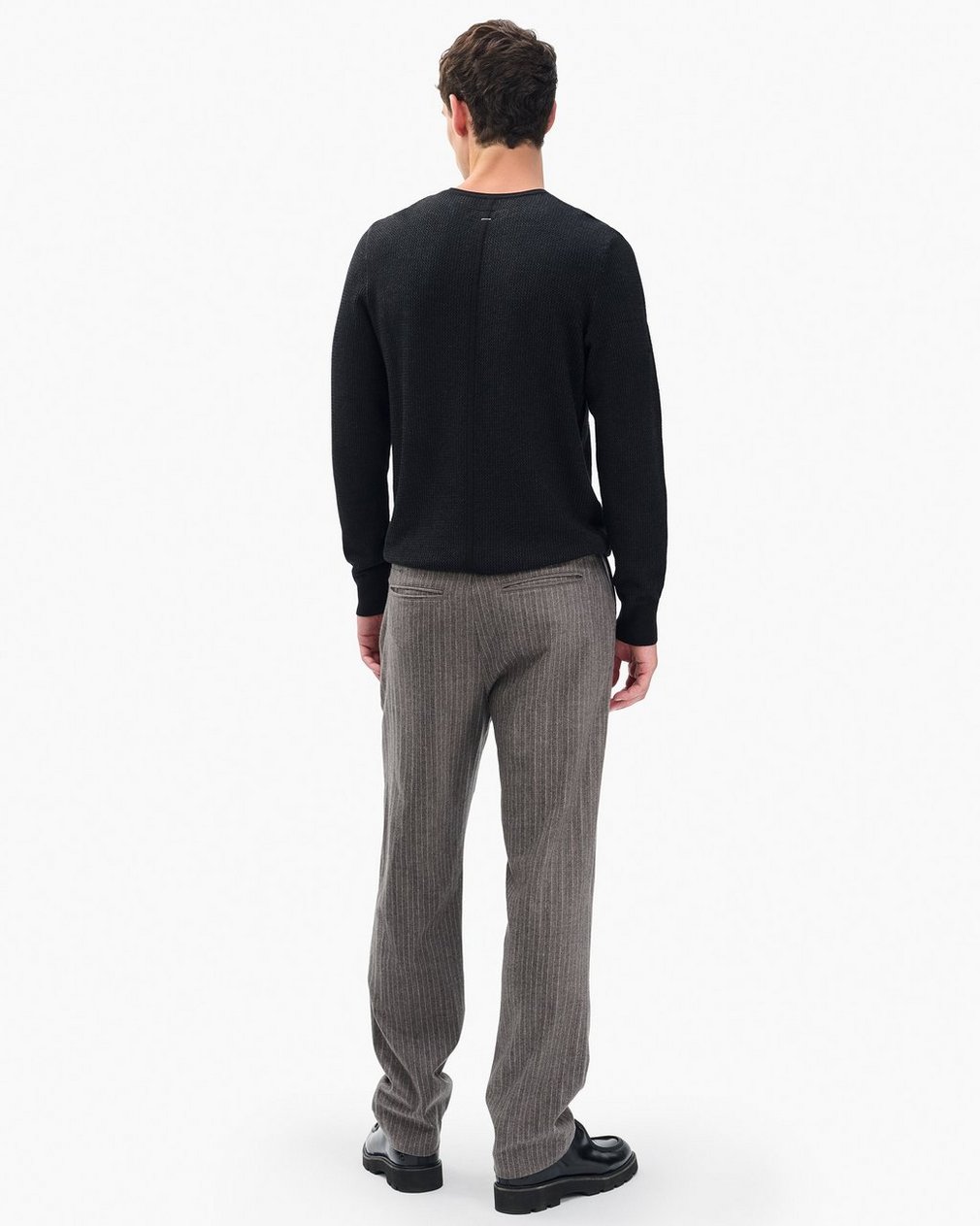 Evan Italian Flannel Trousers Mink Stripe - Image 5