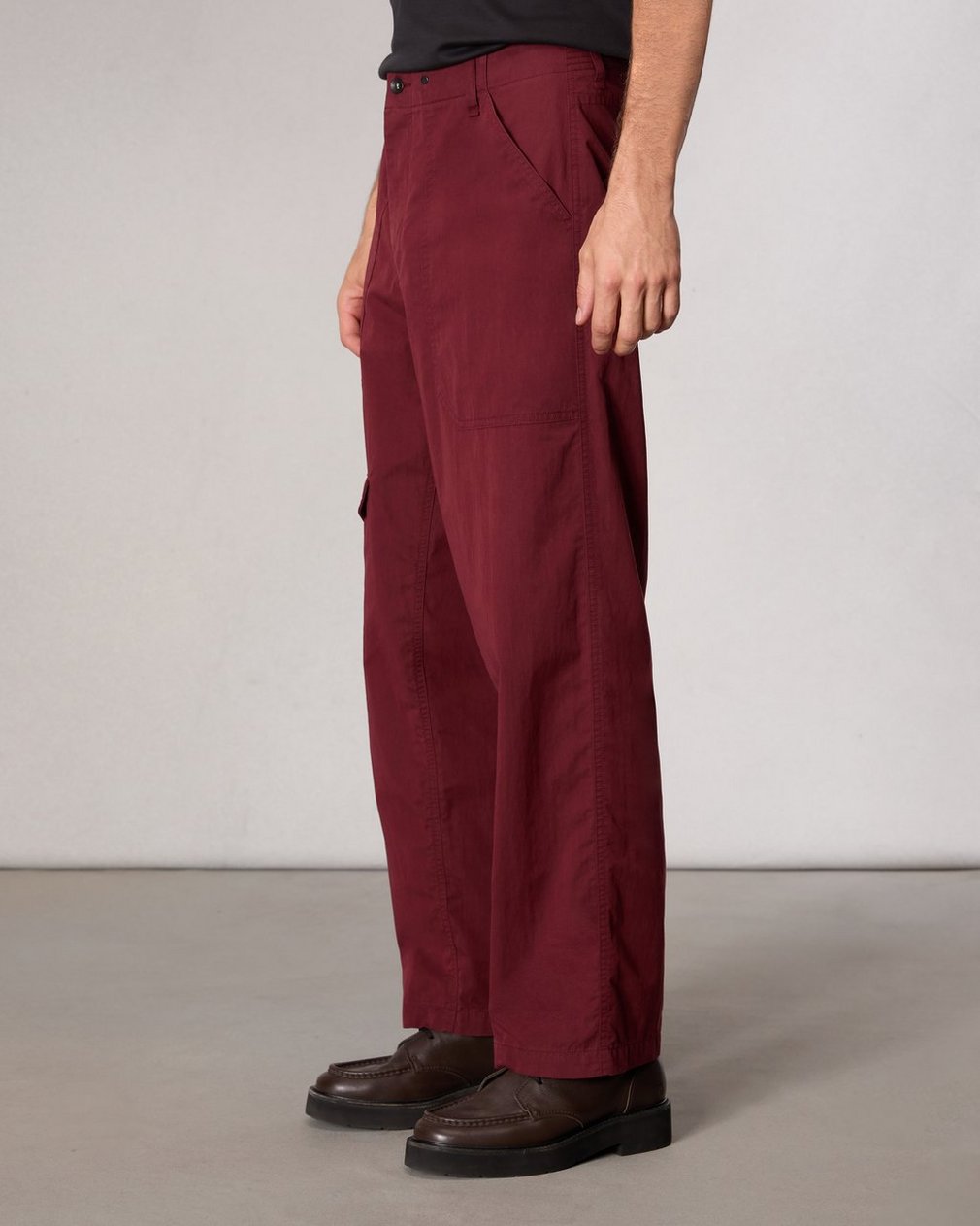 Samson Cotton-Blend Cargo Pant Maroon - Image 3