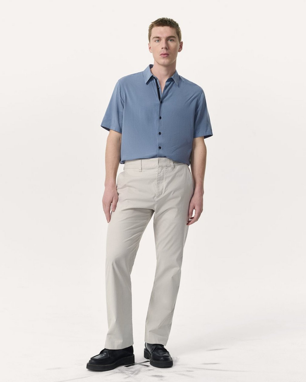 Haydon Straight Fit Striped Pants Grey Stripe