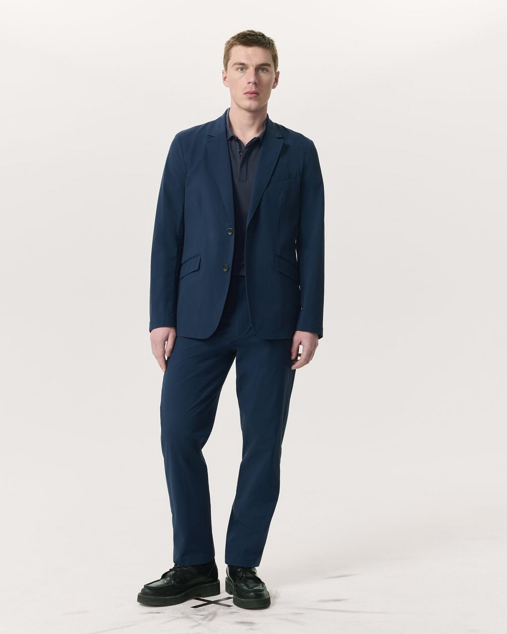 Tapered Nylon-Blend Trousers Navy