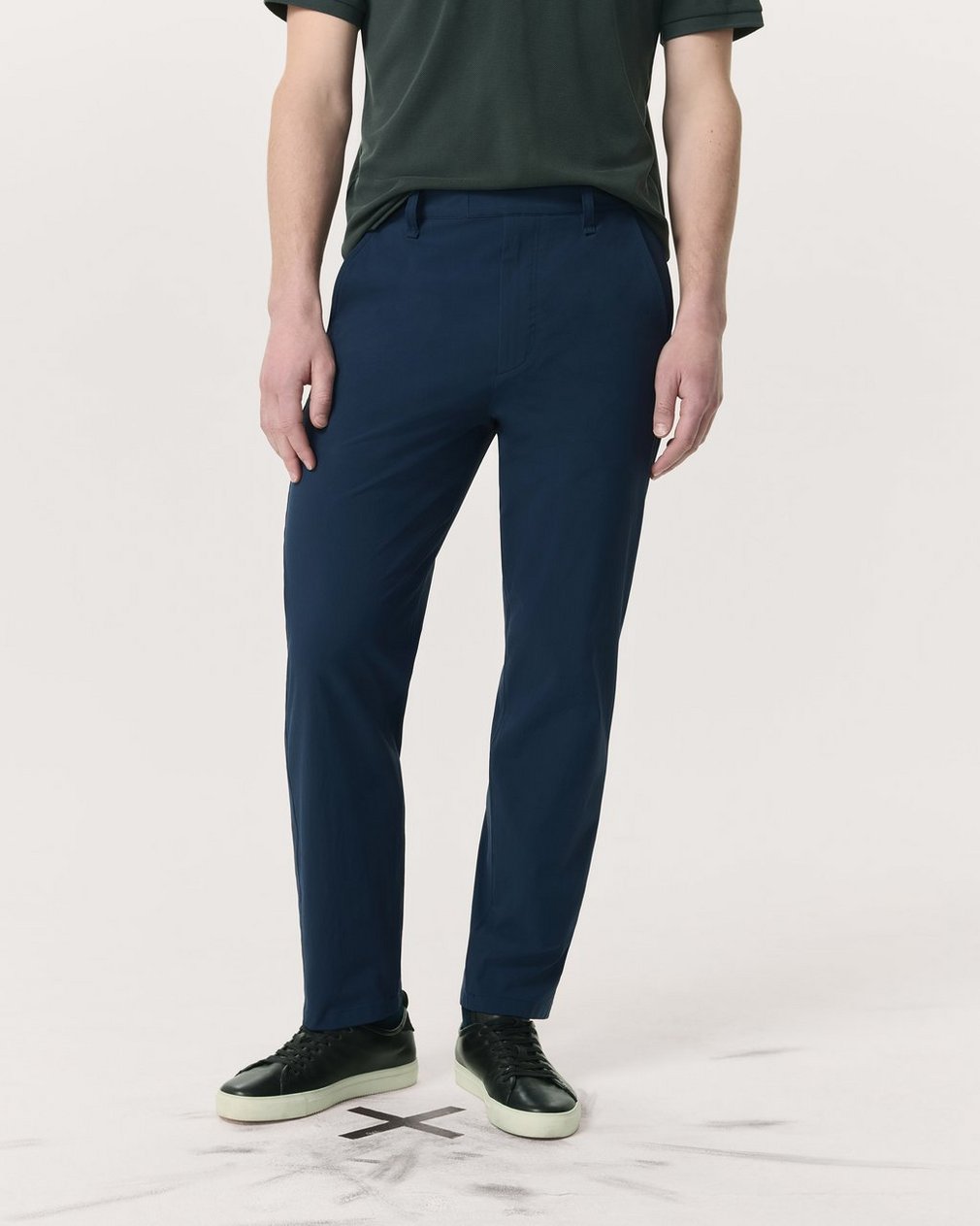 Tapered Nylon-Blend Trousers Navy - Image 3
