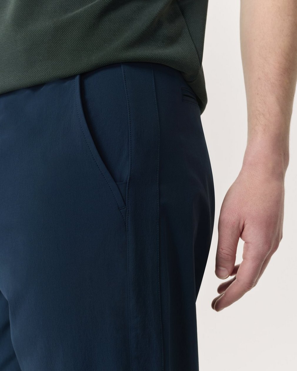 Tapered Nylon-Blend Trousers Navy - Image 4