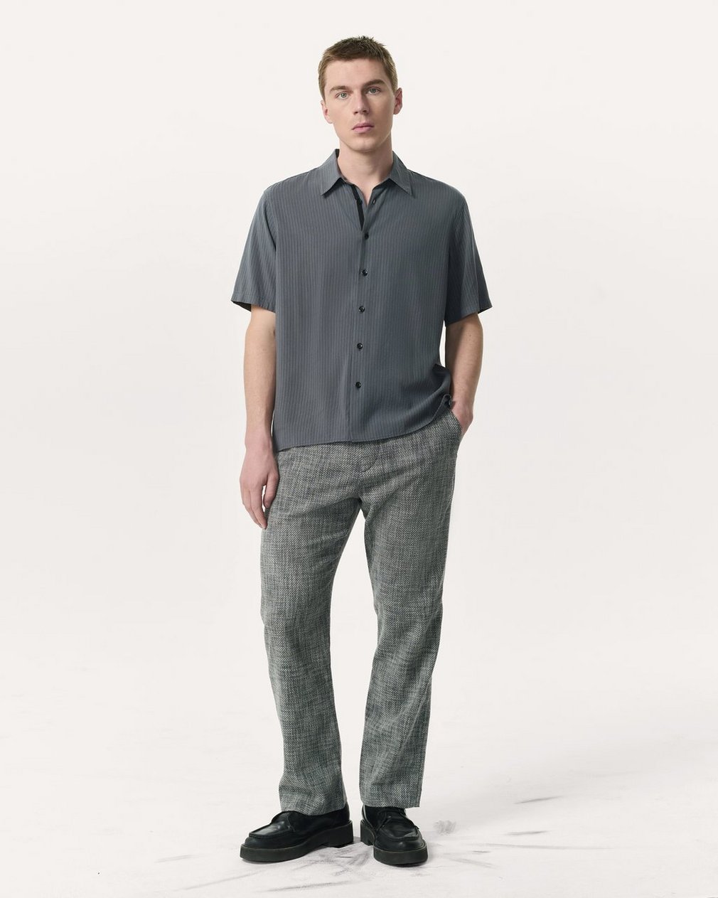 Haydon Straight Fit Italian Tweed Pants Navy Multi